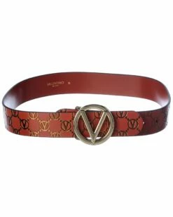 Valentino By Mario Valentino Giusy Monogram Leather Belt Women Belts