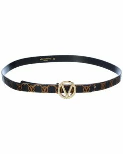 Valentino By Mario Valentino Baby Monogram Leather Belt Women Belts