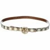 Valentino By Mario Valentino Baby Monogram Leather Belt Women Belts