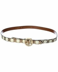 Valentino By Mario Valentino Baby Monogram Leather Belt Women Belts