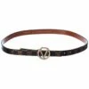 Valentino By Mario Valentino Baby Monogram Soave Leather Belt Women Belts