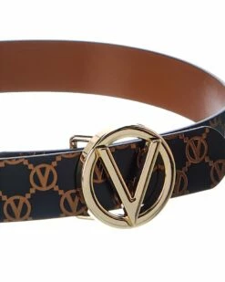 Valentino By Mario Valentino Giusy Monogram Leather Belt Women Belts Mustard -Valentino sale store 1159535129 RLLZ black 2