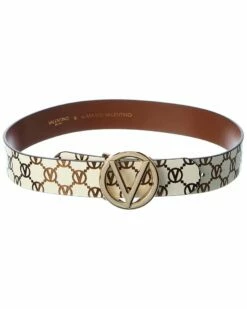 Valentino By Mario Valentino Giusy Monogram Leather Belt Women Belts Mustard -Valentino sale store 1159535129 RLLZ multi 1
