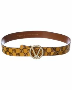 Valentino By Mario Valentino Giusy Monogram Leather Belt Women Belts Mustard -Valentino sale store 1159535129 RLLZ mustard 1