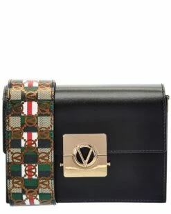 Valentino By Mario Valentino Palm Rope Guitar Leather Shoulder Bag Women Shoulder Bags