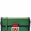 Valentino By Mario Valentino Ava V Emblem Leather Clutch Women Clutches