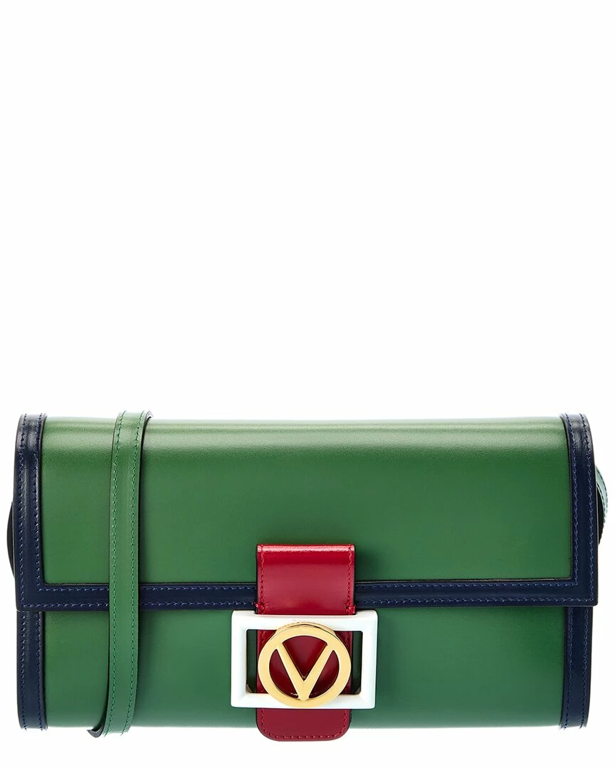 Valentino By Mario Valentino Ava V Emblem Leather Clutch Women Clutches 1 Valentino By Mario Valentino Ava V Emblem Leather Clutch Women Clutches