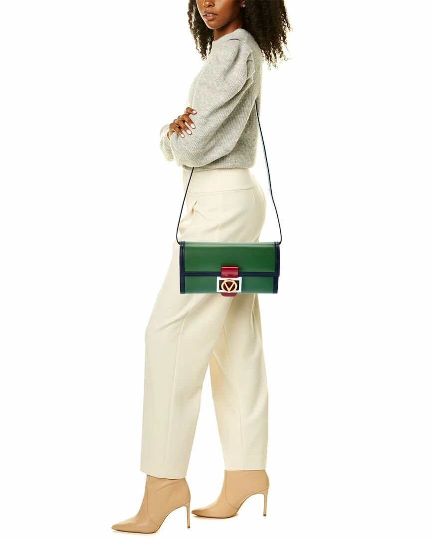 Valentino By Mario Valentino Ava V Emblem Leather Clutch Women Clutches 4 Valentino By Mario Valentino Ava V Emblem Leather Clutch Women Clutches - Image 4