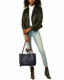 Valentino By Mario Valentino Luisa Embossed Leather Shoulder Bag Women Shoulder Bags -Valentino sale store 1160316046 RLLZ 4