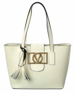 Valentino By Mario Valentino Delphine Super V Leather Tote Women Totes