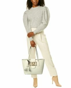 Valentino By Mario Valentino Delphine Super V Leather Tote Women Totes -Valentino sale store 1160316060 RLLZ 4