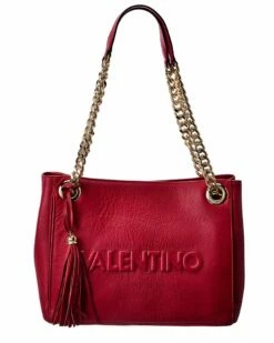 Valentino By Mario Valentino Luisa Embossed Leather Shoulder Bag Women Shoulder Bags