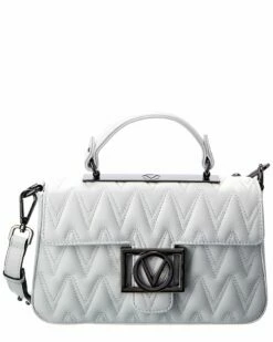 Valentino By Mario Valentino Florence D Plate Leather Shoulder Bag Women Shoulder Bags