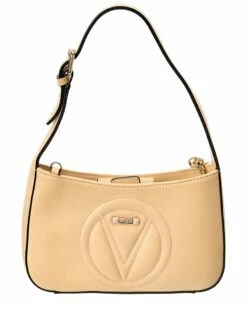 Valentino By Mario Valentino Kai Signature Leather Shoulder Bag Women Shoulder Bags Creamy Mousse -Valentino sale store 1160411575 RLLZ cream 1 1