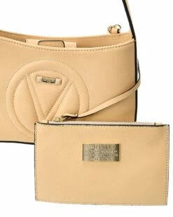 Valentino By Mario Valentino Kai Signature Leather Shoulder Bag Women Shoulder Bags Creamy Mousse -Valentino sale store 1160411575 RLLZ cream 3