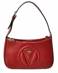 Valentino By Mario Valentino Kai Signature Leather Shoulder Bag Women Shoulder Bags Creamy Mousse -Valentino sale store 1160411575 RLLZ red 1