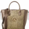Valentino By Mario Valentino Charmont Croco Palmellato Leather Tote Women Totes