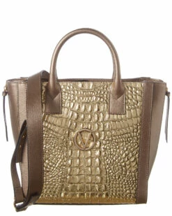 Valentino By Mario Valentino Charmont Croco Palmellato Leather Tote Women Totes