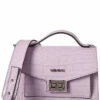 Valentino By Mario Valentino Titti Croc-Embossed Leather Shoulder Bag Women Satchels & Top Handles