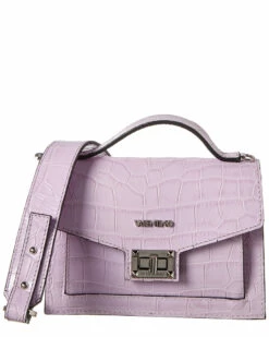 Valentino By Mario Valentino Titti Croc-Embossed Leather Shoulder Bag Women Satchels & Top Handles