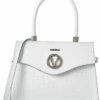 Valentino By Mario Valentino Melanie Top Handle Croc-Embossed Leather Satchel Women Satchels & Top Handles