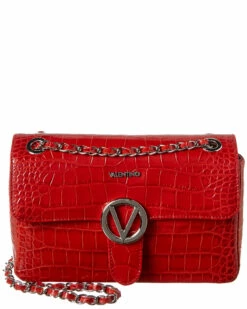 Valentino By Mario Valentino Antoinette Croc-Embossed Leather Shoulder Bag Women Shoulder Bags