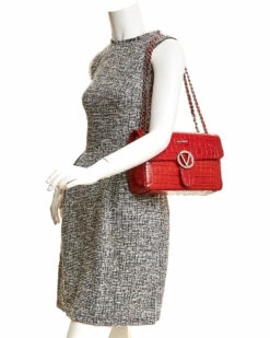 Valentino By Mario Valentino Antoinette Croc-Embossed Leather Shoulder Bag Women Shoulder Bags -Valentino sale store 1160488516 RLLZ 3