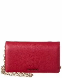 Valentino By Mario Valentino Sam Leather Wallet On Chain Women Wallets & Card Cases Red -Valentino sale store 1160499614 RLLZ red 1 1