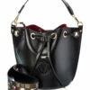 Valentino By Mario Valentino Adel Rope Guitar Leather Bucket Bag Women Bucket Bags