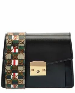 Valentino By Mario Valentino Adin Rope Guitar Leather Shoulder Bag Women Shoulder Bags