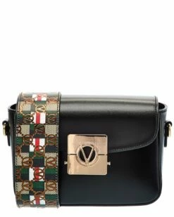 Valentino By Mario Valentino Jasmine Rope Guitar Leather Shoulder Bag Women Shoulder Bags