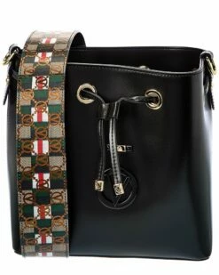 Valentino By Mario Valentino Karl Rope Guitar Leather Bucket Bag Women Bucket Bags