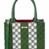 Valentino By Mario Valentino Marie Monogram Stripes Leather Tote Women Totes