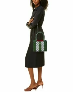 Valentino By Mario Valentino Marie Monogram Stripes Leather Tote Women Totes -Valentino sale store 1160506915 RLLZ 4