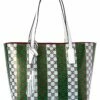 Valentino By Mario Valentino Soho Monogram Stripes Leather Tote Women Totes