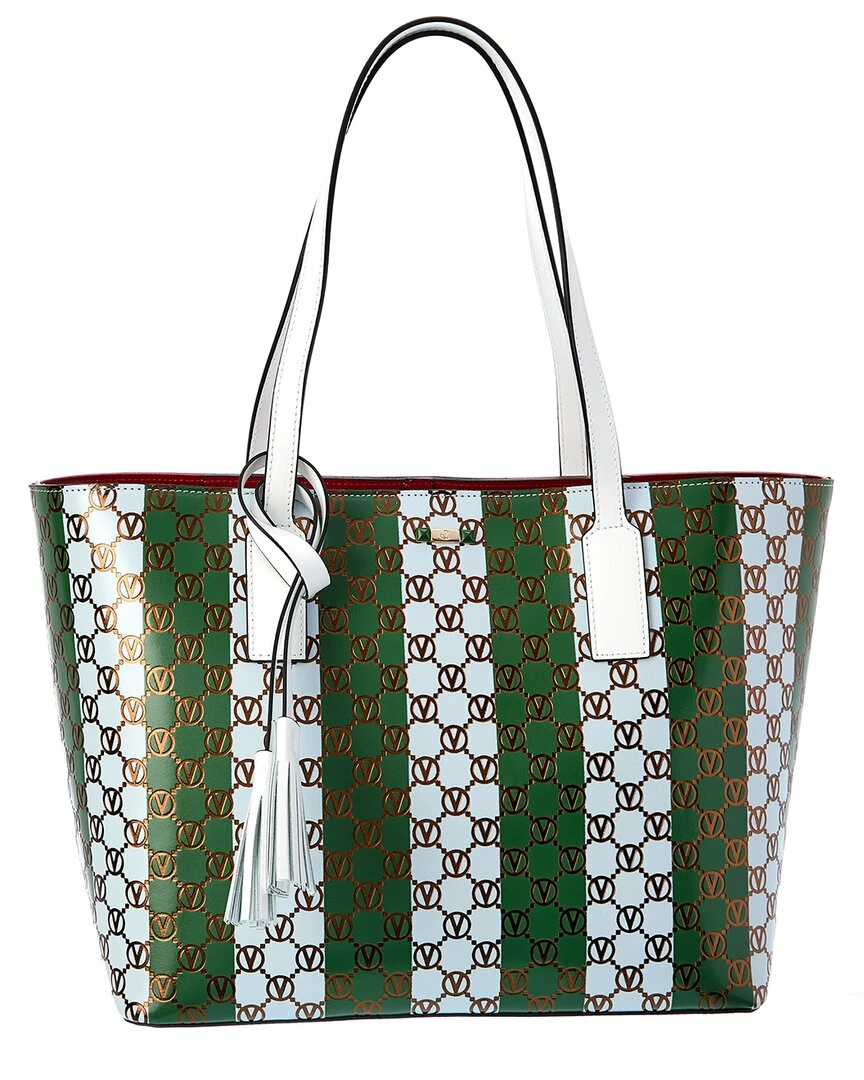 Valentino By Mario Valentino Soho Monogram Stripes Leather Tote Women Totes 1 Valentino By Mario Valentino Soho Monogram Stripes Leather Tote Women Totes