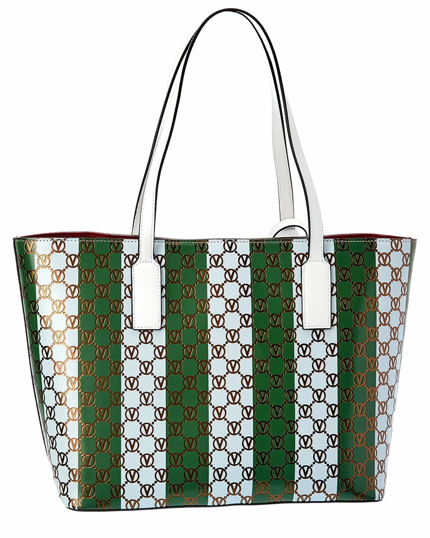 Valentino By Mario Valentino Soho Monogram Stripes Leather Tote Women Totes 2 Valentino By Mario Valentino Soho Monogram Stripes Leather Tote Women Totes - Image 2