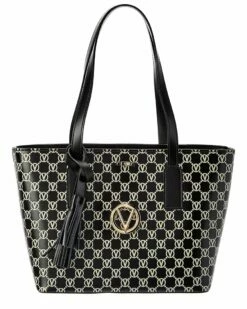 Valentino By Mario Valentino Prince Monogram Leather Tote Women Totes