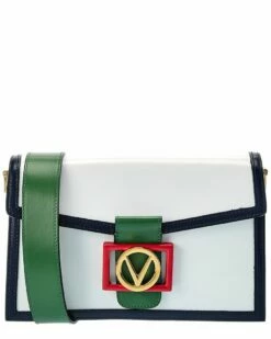 Valentino By Mario Valentino Mina V Emblem Leather Crossbody Women Crossbody Bags