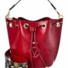 Valentino By Mario Valentino Adel Rope Guitar Leather Bucket Bag Women Bucket Bags