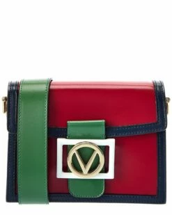 Valentino By Mario Valentino Scarlett V Emblem Leather Crossbody Women Crossbody Bags
