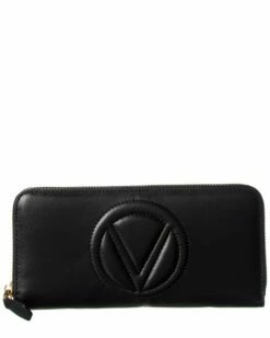 Valentino By Mario Valentino Sofia Leather Zip Around Wallet Women Wallets & Card Cases