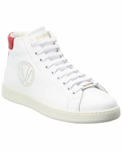 Valentino By Mario Valentino Egle Leather High-Top Sneaker Women Fashion Sneakers